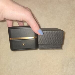 Black and Gold Jewelry Ring Boxes Set Of 2